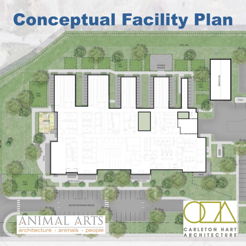 A conceptual shelter design outline by Animal Arts and Carleton Hart Architects